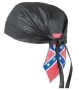 LEATHER BANDANA SKULL CAP, REBEL FLAG